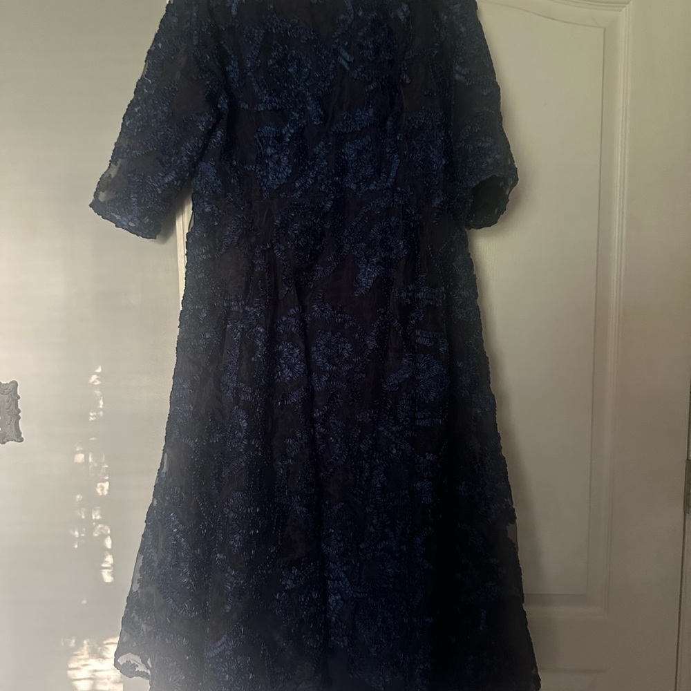 Elegant Navy Lace Dress